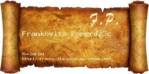 Frankovits Pongrác névjegykártya